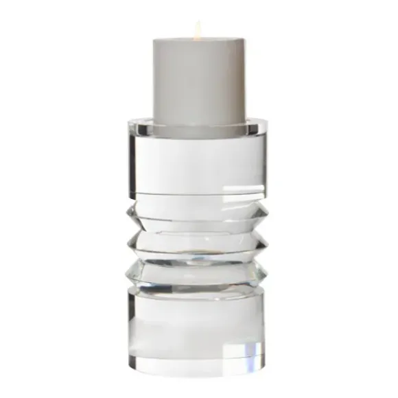 Marie Dumas Rings Crystal Pillar Holder - Tall