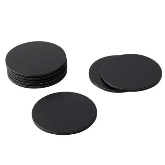 Marie Dumas Round Black Snakeskin Coasters