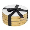 Marie Dumas Round Coasters with Gold Edge - Set of 4