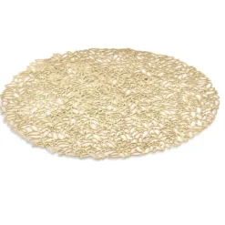 Marie Dumas Round Floral Gold Placemat