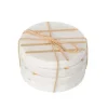 Marie Dumas Round Marble Coasters Inlay Set of 4