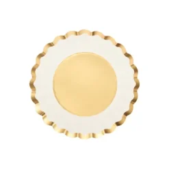 Marie Dumas Scalloped Gold & White Salad Plates