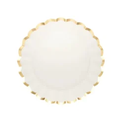 Marie Dumas Scalloped Gold & White Charger Plates