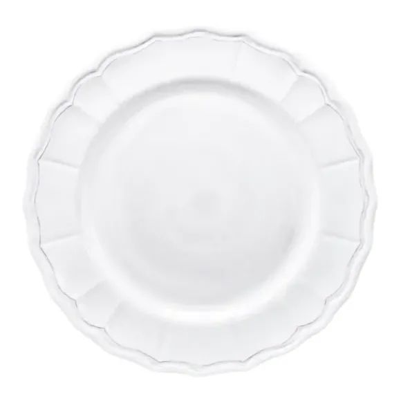 Marie Dumas Scalloped White Melamine Dinner Plate