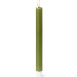 Marie Dumas Set of 2 Green Flameless LED Taper Candles