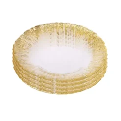 Marie Dumas Set of 4 Round Gold Trimmed Plates