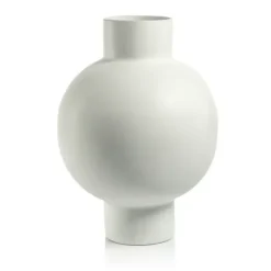 Marie Dumas Short White Stoneware Vase
