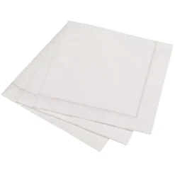 Marie Dumas Silver Grey 50 Piece Hemstitch Dinner Napkins
