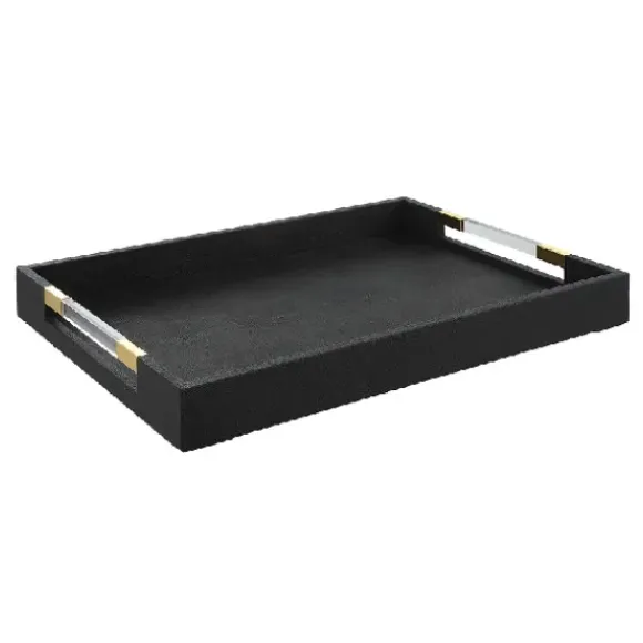 Marie Dumas Small Shagreen Black Tray