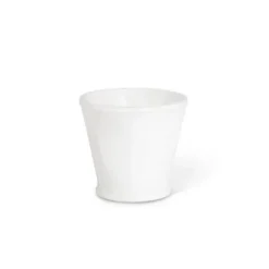 Marie Dumas Small White Planter with Beaded Trim