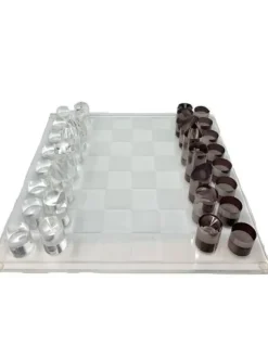 Marie Dumas Something Neon Chess Set - Clear & Brown