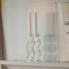 Marie Dumas Something Neon Clear Bonnie & Clyde Set/2 Candle Holders