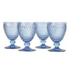 Marie Dumas Villeroy & Boch Blue Boston Set of 4 Goblets