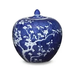 Marie Dumas White & Blue Ciruela Ceramic Jar