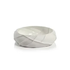 Marie Dumas White Large Ridged Bowl