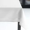 Marie Dumas White Linen 52 x 70 Hemstitch Tablecloth