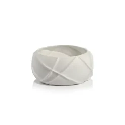 Marie Dumas White Medium Ridged Bowl